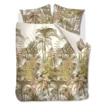 Tweepersoons Beddinghouse dekbedovertrek Caribe met een mooie tropische print in terra en okergele kleuren