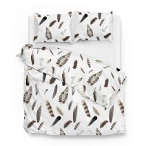 Zo! Home Flanel dekbedovertrek Chester (White/Brown)