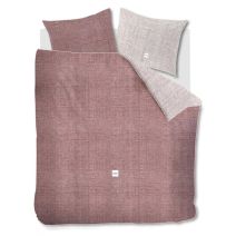 Tweepersoons dekbedovertrek Coughton Court heeft een prachtige roze linnenlook print