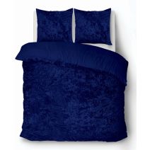 iSleep Dekbedovertrek Crushed Velvet (Blauw)