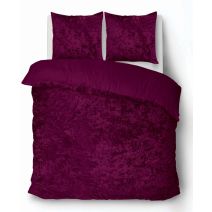 iSleep Dekbedovertrek Crushed Velvet (Bordeaux)