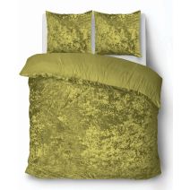 iSleep Dekbedovertrek Crushed Velvet (Oker)