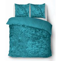 iSleep Dekbedovertrek Crushed Velvet (Turquoise)