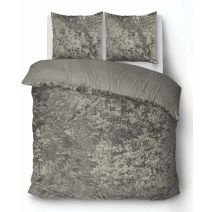 iSleep Dekbedovertrek Crushed Velvet (Zand)
