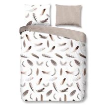 Good Morning Flanel dekbedovertrek Feathers (White)