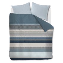 Tweepersoons dekbedovertrek Lennart Blue van het merk Beddinghouse met mooi streeppatroon