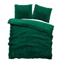 iSleep Dekbedovertrek Teddy Plush (Donker Groen)