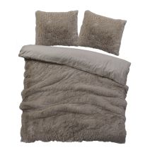 iSleep Dekbedovertrek Teddy Plush (Zand)
