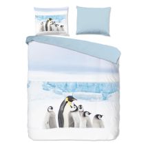 Good Morning Flanel dekbedovertrek Pinguin (White)