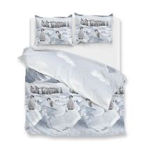 Zo! Home Flanel Dekbedovertrek Pinguini (Blue)