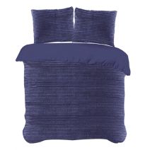 iSleep Dekbedovertrek Rib Fleece (Donkerblauw)