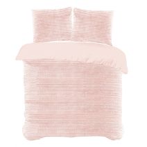 iSleep Dekbedovertrek Rib Fleece (Roze)