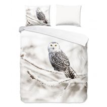 Good Morning Flanel dekbedovertrek Snowy Owl (White)