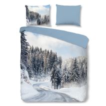 Good Morning Flanel dekbedovertrek Snowy Road (Multi)