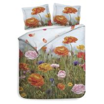 HnL dekbedovertrek Sonja met aan de ene zijde een zomerse bloemenprint