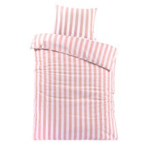 Daydream dekbedovertrek Stripe roze wit gestreept. Vrijstaande productfoto 140x200 cm