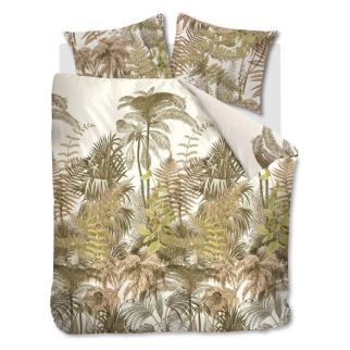 Tweepersoons Beddinghouse dekbedovertrek Caribe met een mooie tropische print in terra en okergele kleuren