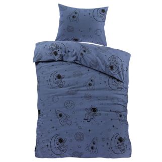 Daydream dekbedovertrek Cosmos blauw met astronauten en raketten