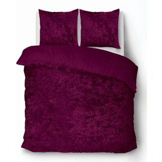 iSleep Dekbedovertrek Crushed Velvet (Bordeaux)