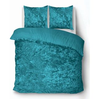 iSleep Dekbedovertrek Crushed Velvet (Turquoise)
