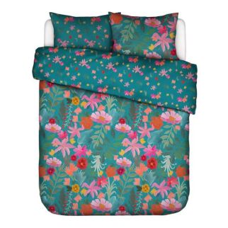 Covers & Co Dekbedovertrek Flower Power (Petrol)