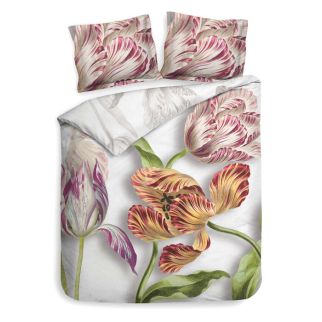 Heckett & Lane dekbedovertrek Rebecca met grote, kleurrijke bloemenprint