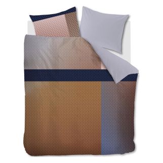 Kardol dekbedovertrek Infinite met grafische print op een tweepersoons matras met wit hoeslaken