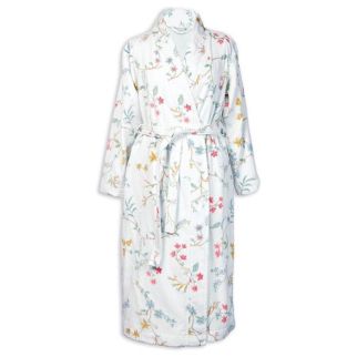 PIP Studio Les Fleurs White badjas met bloemenprint op wit, vooraanzicht