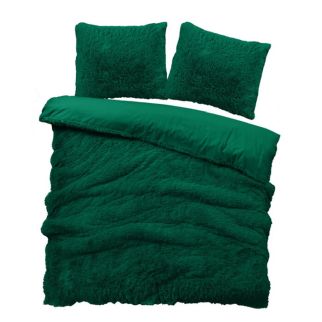 iSleep Dekbedovertrek Teddy Plush (Donker Groen)