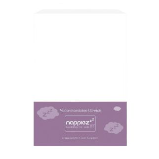 Nappiez molton stretch kussensloop verpakking in wit, verkrijgbaar in 40x60 en 60x70 cm