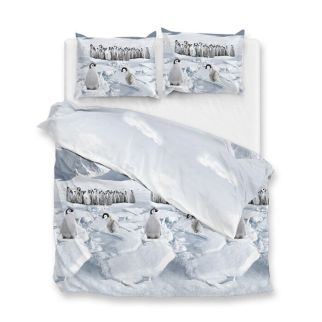 Zo! Home Flanel Dekbedovertrek Pinguini (Blue)