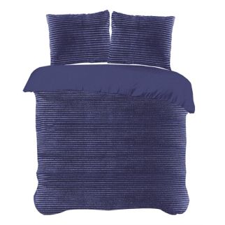 iSleep Dekbedovertrek Rib Fleece (Donkerblauw)
