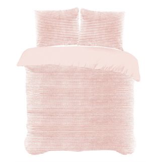 iSleep Dekbedovertrek Rib Fleece (Roze)