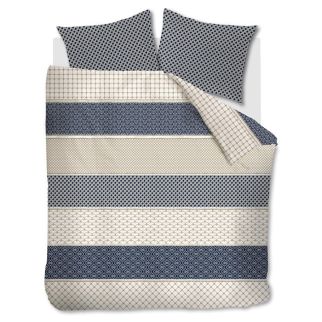 Riviera Maison dekbedovertrek Ropes navy met grafische strepen en bijpassende kussenslopen