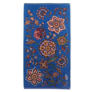 PIP Studio Viva la Vida Blue strandlaken met kleurrijke bloemenprint, vooraanzicht