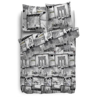 HnL Flanel Dekbedovertrek Winter (Grey)