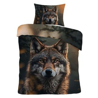 iSleep Dekbedovertrek Wolf (Bruin)